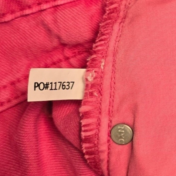 BlankNYC Womens Baxter 28 Pink Jeans Ribcage Hi-Rise Straight Leg Raw Hem Denim - Picture 4 of 9